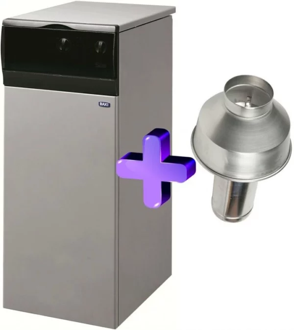 Напольный газовый котел одноконтурный 40кВт Baxi SLIM 1.400iN Набор SLIM 1.400iN с дымовым колпаком диаметром 160 мм